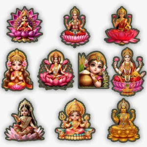 Laxmi Ji Stickers - Pack of 10