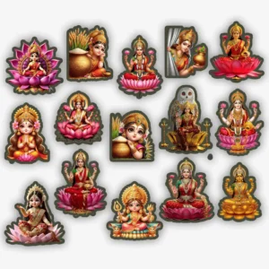 Laxmi Ji Stickers - Pack of 15