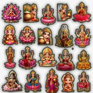 Laxmi Ji Stickers - Pack of 20