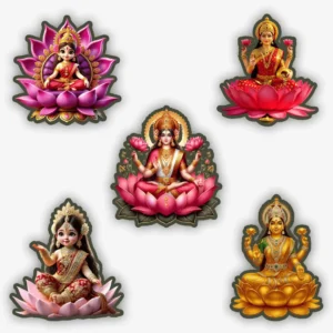 Laxmi Ji Stickers - Pack of 5