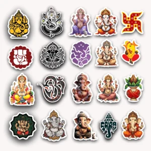 Lord Ganesha Stickers - Pack of 15