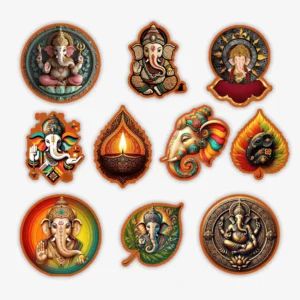 Lord Ganesha Version 2 Stickers - Pack of 10