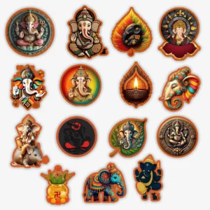 Lord Ganesha Version 2 Stickers - Pack of 15