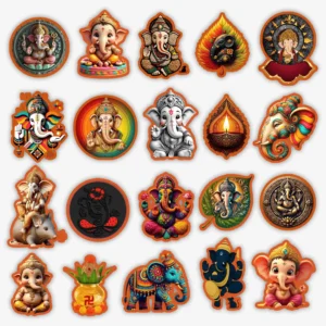 Lord Ganesha Version 2 Stickers - Pack of 20