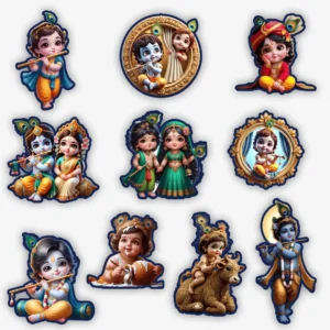 Lord Krishna Version 2 Stickers - Pack of 10