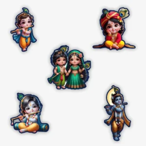 Lord Krishna Version 2 Stickers - Pack of 5