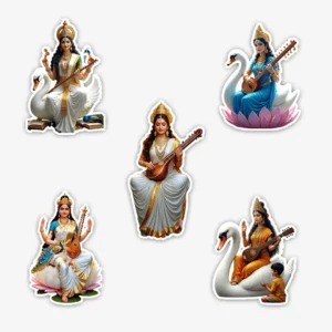 Saraswati Maa Stickers - Pack of 5